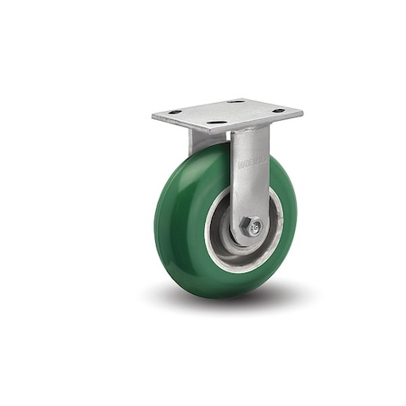 6" X 2" Non-Marking Polyurethane Round Rigid Caster, No Brake, Loads Up To 1250 lb