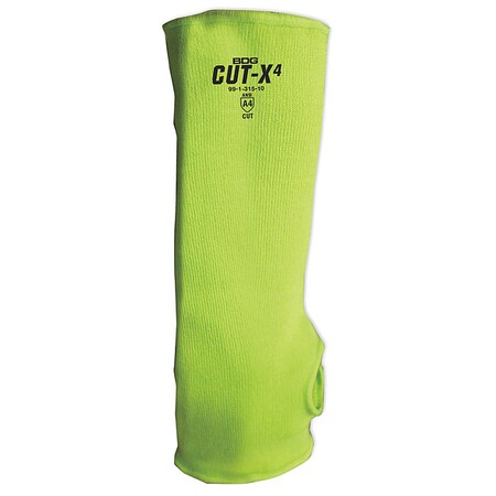 HiViz Green Cut Resistant Sleeve Thumb Hole, Size 12"