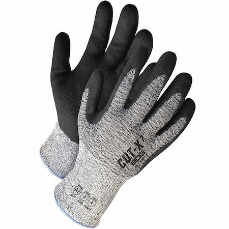 Cut-Resistant Coated Gloves, Cut Level A7 ,Dipped ,Nitrile ,Sandy ,M 1 PR