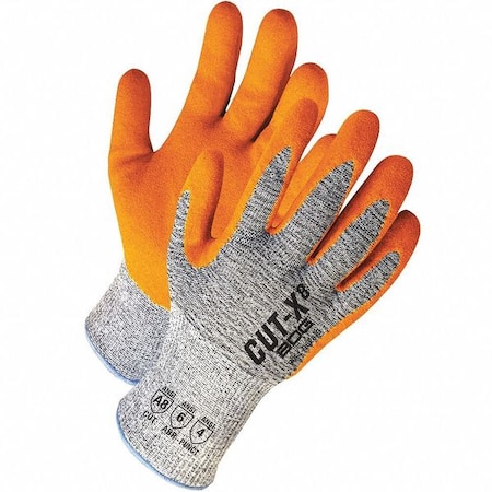 Cut-Resistant Coated Gloves, Cut Level A8 ,Dipped ,Nitrile ,Sandy ,L 1 PR