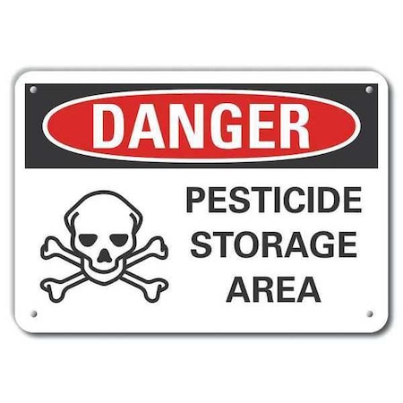 Danger Sign, 10 in H, 14 in W, Horizontal Rectangle, English, LCU4-0223-RA_14X10