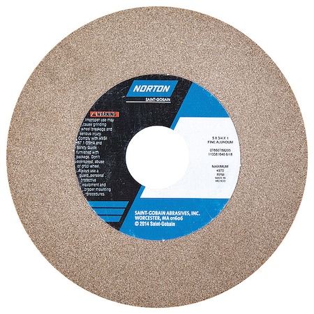 Grinding Wheel, 5in.Dia, AO, 100/120G, Brown