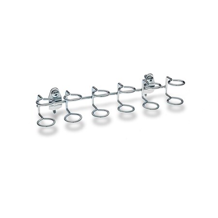 9 In. W Steel Multi-Ring Tool Holder for 1/8 In. and 1/4 In. Pegboard 1 Pack