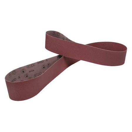 Sanding Belt, 6 in W, 48 in L, Coated, Aluminum Oxide, 80 Grit, Not Applicable, 340D, Brown