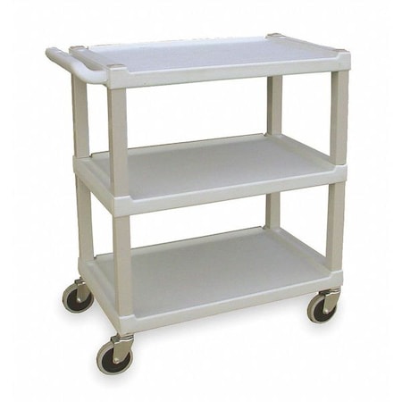 Utility Cart, Aluminum/Polyethylene, 300 lb Load Capacity, 3 Shelves, 32 1/2 in L, 17-1/8 W