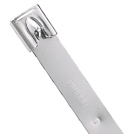 Cable Tie, 17-1/2 in L, 4 in Max Bundle Dia., Silver, 304 Stainless steel, 600 lb Strength, 50 PK