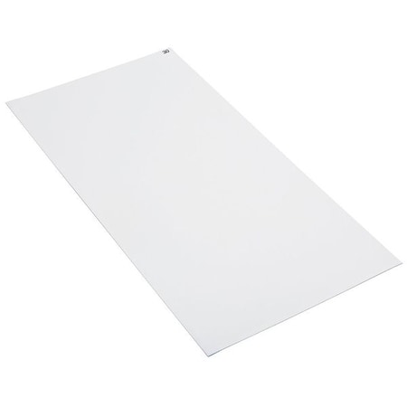Tacky Floor Mat, 24 in Wide x 45 in Long, 2 mil Thickness, Polyethylene, White, PK4