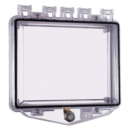 Enclosure, Polycarbonate, Flush Mount, 7 3/8 in W x 5 1/2 in H x 2 1/8 in D, Clear
