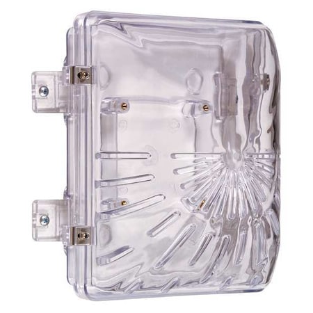 Horn/Strobe Damage Stopper Cover, Polycarbonate, Surface Mount, 6 1/2 in W x 8 1/2 in H x Clear