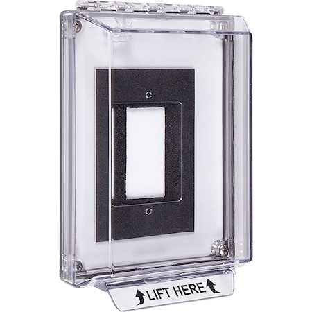 Universal Stopper Cover, Polycarbonate, Flush Mount, 5 1/2 in W x 8 1/8 in H x 2 1/8 in D, Clear