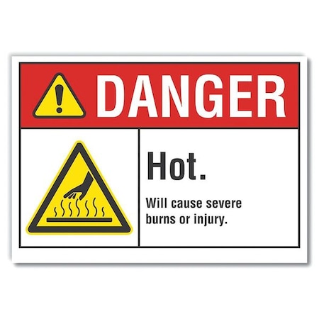 Danger Sign, 3 1/2 in H, 5 in W, Polyester, Horizontal Rectangle, English, LCU4-0029-ND_5X3.5