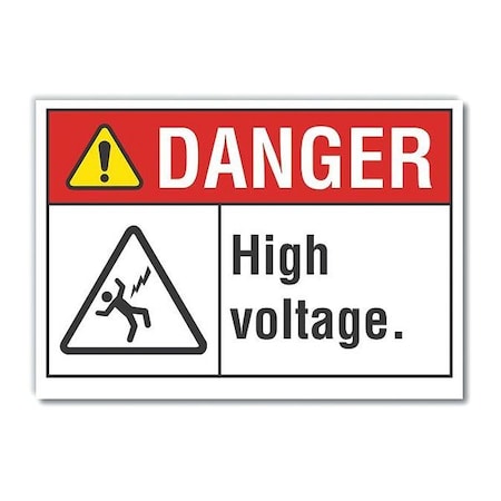 Refldecaldanger High Voltage,10"x7", LCU4-0156-RD_10X7