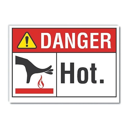 Danger Sign, 3 1/2 in H, 5 in W, Polyester, Horizontal Rectangle, English, LCU4-0161-ND_5X3.5