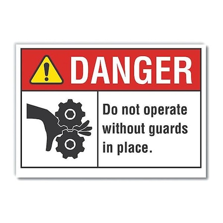 Danger Sign, 7 in Height, 10 in Width, Reflective Sheeting, Vertical Rectangle, English