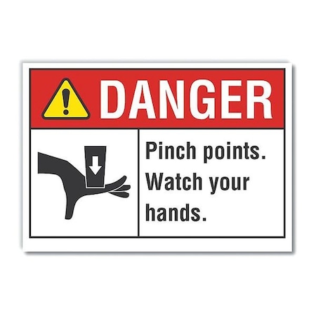 Danger Sign, 3 1/2 in Height, 5 in Width, Reflective Sheeting, Horizontal Rectangle, English