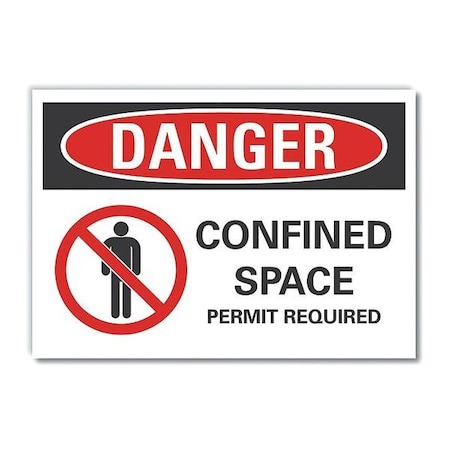 Decaldanger Confined Space,5"x3.5", LCU4-0208-ND_5X3.5