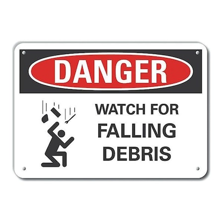 Danger Sign, 10 in H, 14 in W, Aluminum, Horizontal Rectangle, English, LCU4-0255-RA_14X10