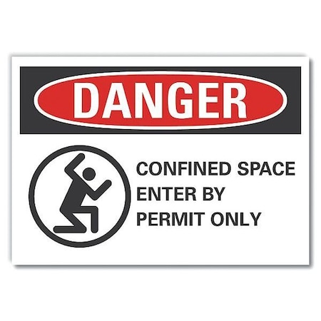 Refldecaldanger Confined,5"x3.5", LCU4-0268-RD_5X3.5