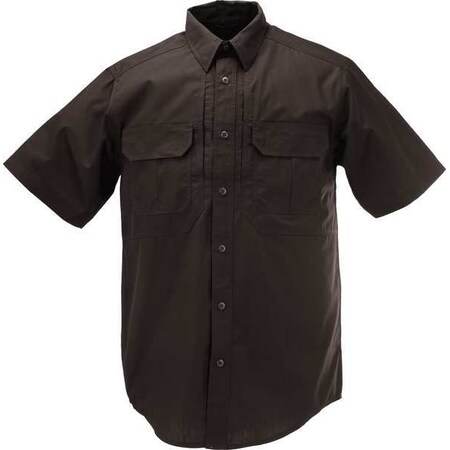 Tactical Shirt, 35% Cotton, 65% Polyester, Button, Hook-and-Loop, 6 Pocket(s), Black, 3XL