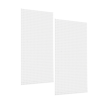 (2) 24 In. W x 48 In. H x 1/4 In. D White Polypropylene Pegboards with 1/4 In. Hole Size