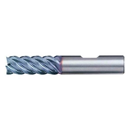 5-Flute Carbide HIgh-Perf Square Single End Mill for Steel CTD CEM-EMS-5-TA TiAlN 1/4x1/4x3/4x2-1/2
