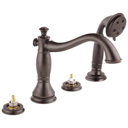 Faucet Deck-Mount with Diverter Tub Filler Faucet, 4-hole 8-16" installation, Venetian Bronze