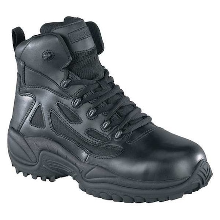 Men's Leather/Fabric Upper, Rubber Outsole, Composite Toe, Side Zipper, Black, 10-1/2 M