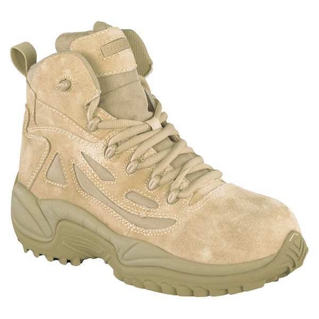 Military/Tactical Boot, Leather/Fabric Upper, Rubber Outsole, Composite Toe, Side Zipper, 7-1/2 M