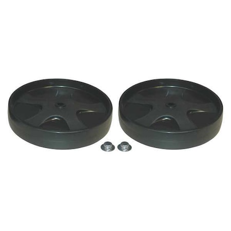 Rollout Wheel/Push Cap , 3 in H, 8 in Dia, 8 in L, 2PK