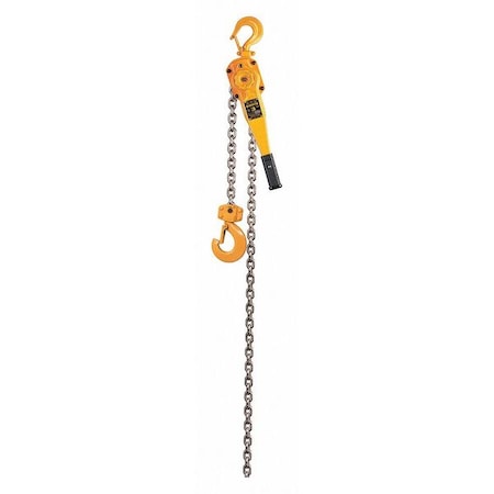 Lever Chain Hoist, 6,000 lb Load Capacity, 10 ft Hoist Lift, 1 5/16 in Hook Opening