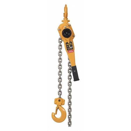 Lever Chain Hoist, 6,000 lb Load Capacity, 10 ft Hoist Lift, 1 5/16 in Hook Opening
