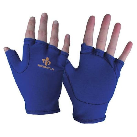 Impact Glove, M, Bl/Yllw, GrainLeather, Left
