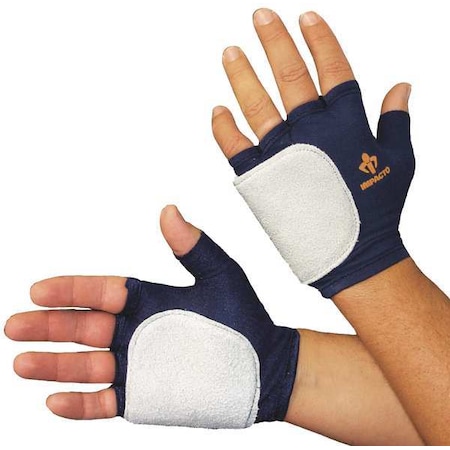 Impact Gloves, M, Bl/Gr, Nylon/Vep, Left