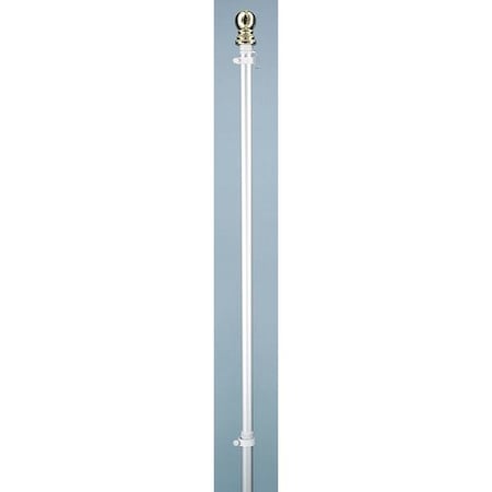 Flag Pole,Hanging and Spnning,White,5 ft