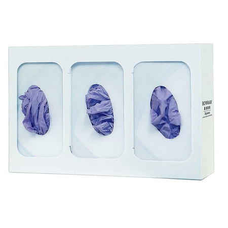 Glove Dispenser, Steel, Holds (3) Boxes ,White ,10 in H x 15-7/8 in W x 3-7/8 in D