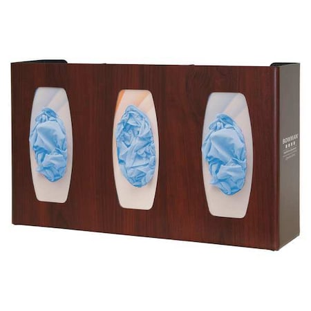 Glove Dispenser, ABS, Holds (3) Boxes ,Cherry Wood ,10-1/8 in H x 17 in W x 4 in D