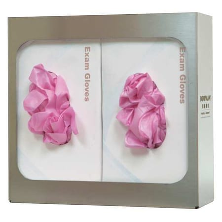 Glove Dispenser, Stainless Steel, Holds (2) Boxes ,Silver ,10 in H x 10-1/2 in W x 4 in D