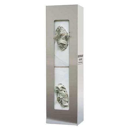 Glove Dispenser, Stainless Steel, Holds (2) Boxes ,Silver ,20 in H x 5-1/2 in W x 4 in D