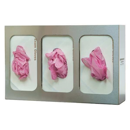 Glove Dispenser, Stainless Steel, Holds (3) Boxes ,Silver ,10 in H x 16 in W x 4 in D