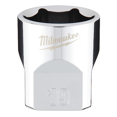 3/8 in. Drive 19mm Metric 6-Point Socket with FOUR FLAT Sides