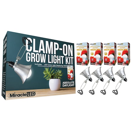 Absolute DayLght LED Clamp-On Grow,PK4