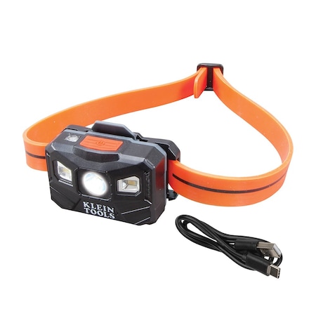 Rechargeable Headlamp w/Silicone Strap, 400 lm, All-Day Run, Auto-Off