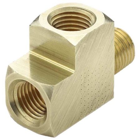 Extruded Street Tee Brass Street Tee, 1/4 in Female NPT X 1/4 in Male NPT
