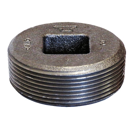 Countersunk Plug Hex Head Plug, 1/2" Pipe, Cast Iron, Class 150