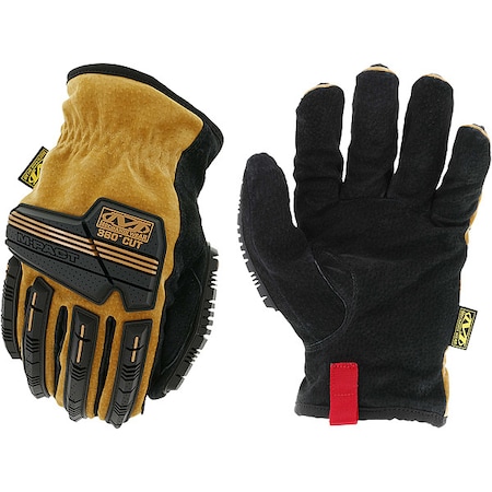 Leather Drivers Gloves, Pigskin, Shirred Slip-On, Keystone Thumb, Gunn Cut, Brown / Brown, 11 1 PR