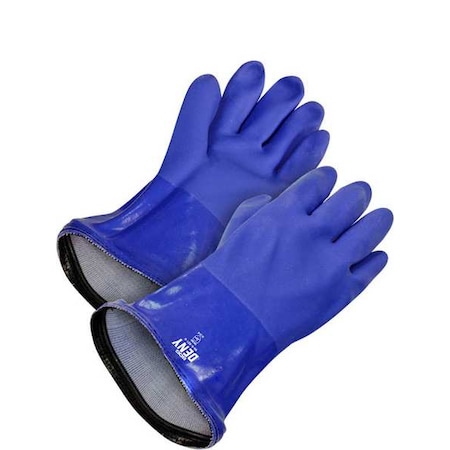 Chemical Resistant Gloves, PVC, 12 in L, 8, 1 PR