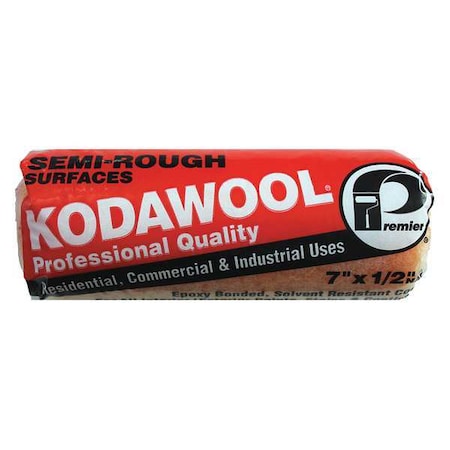 7" Paint Roller Cover, 1/2" Nap, Polyester/Knitted Wool
