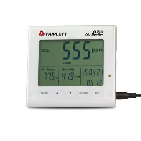 CO2 Monitor, 23 F to 122 F, LCD