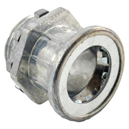 EMT Grounding Connector, 1/2 in, Push-On; Threaded, Zinc Alloy, Plain