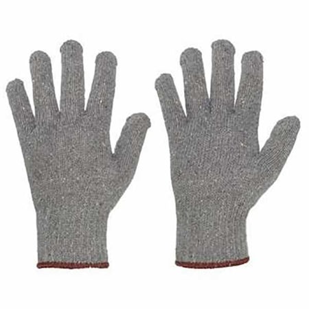 Knit Gloves, Cotton/Polyester, Uncoated, Knit, Gray, S, 1 PR